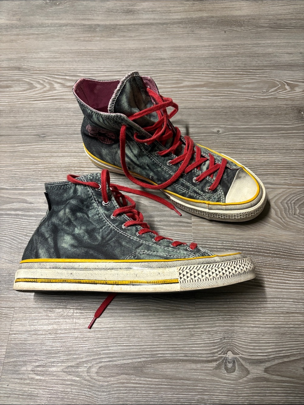 Converse x Andy Warhol High-Top Sneakers in Black, Red & Yellow Accent